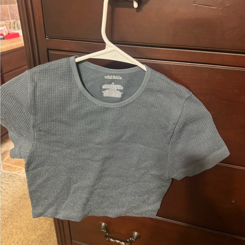 Wild Fable Dark Gray Textured Top